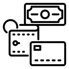 credit card icon, Line icon style