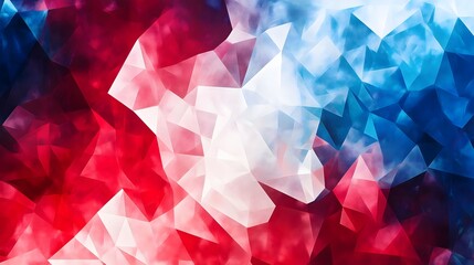 Abstract Red, Blue, and White Geometric Composition with Bold Textured Shapes_6