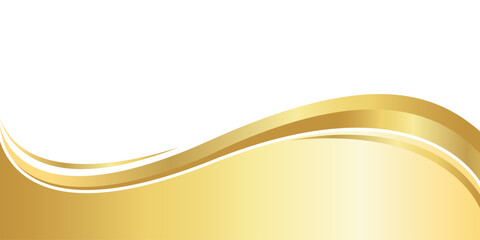 gold gradient for banner, golden wavy shape, gold wave curve on white background, golden wave corner shape for banner, stripes ribbon golden graphic, striped gold radient luxury