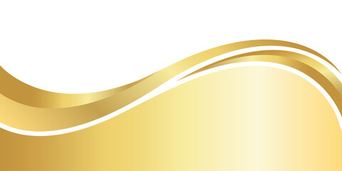 gold gradient for banner, golden wavy shape, gold wave curve on white background, golden wave corner shape for banner, stripes ribbon golden graphic, striped gold radient luxury
