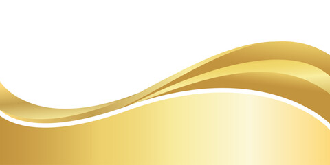 gold gradient for banner, golden wavy shape, gold wave curve on white background, golden wave corner shape for banner, stripes ribbon golden graphic, striped gold radient luxury