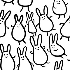 Obraz premium rabbit seamless pattern