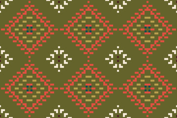Antique Traditional Pattern Drawingfolk Embroidery, Aztec Geometric Ornament Print. Design for Carpet, Wallpaper, Clothing, Wrapping, Fabric