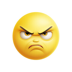 Fototapeta premium Sad Face Emoji with Droopy Eyes, Isolated on Transparent Background