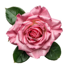 Pink rose isolated on white and transparent background
