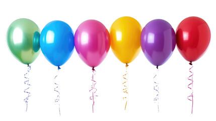 Birthday balloons isolated on white background