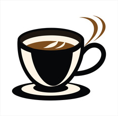 A vector illustration of a cup with coffee on white background 