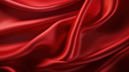 Fototapeta premium Elegant Red Satin Fabric Texture Background