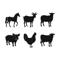 farm animals vector collection