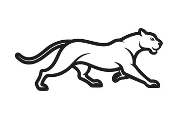 Solid color Mountain Lion animal vector design