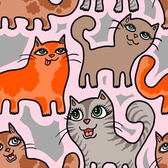 seamless pattern with cats