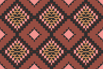 Tribal Geometrical Patternfolk Embroidery, Aztec Geometric Ornament Print. Design for Carpet, Wallpaper, Clothing, Wrapping, Fabric
