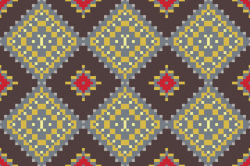Native Filipino Traditional Patternfolk Embroidery, Aztec Geometric Ornament Print. Design for Carpet, Wallpaper, Clothing, Wrapping, Fabric