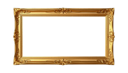 TRANSPARENT PNG ULTRA HD 8K Painting frame simple carved pinewood mahogany aluminum gold white wood square rectangular shape Smooth design delicate ornate carving against transparent background