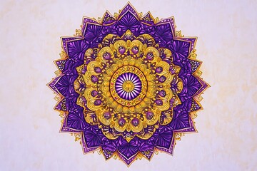 Naklejka premium Mandala. Round Ornament Pattern. Ethnic vintage festive sun floral design