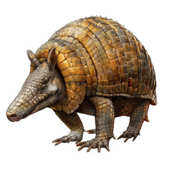 Fototapeta premium Realistic Armadillo in Detailed Style Isolate on a White Background Transparent Background