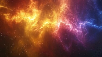 Obraz premium Vibrant cosmic nebula with fiery colors in space