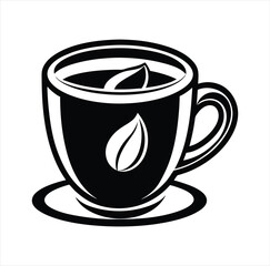 Coffee black vector icon on white background 