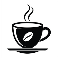 Coffee black vector icon on white background 