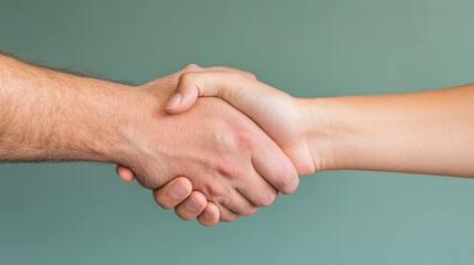 A handshake symbolizes agreement and collaboration, showcasing two hands coming together in unity. This image captures essence of partnership and trust