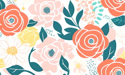 seamless pattern with roses
