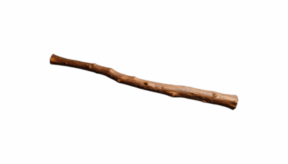 TRANSPARENT PNG ULTRA HD 8K Wooden Stick – Natural Branch, Leafy, Twisted, Smooth Stick with Knots and Variations, Ideal for Design or Decoration