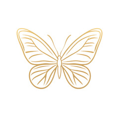 Minimalist Butterfly: A simple, stylized butterfly outline with smooth curves and a modern aesthetic. png, transparent background.