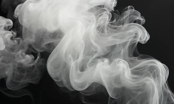 abstract white smoke on a black background