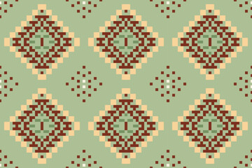 Obraz premium Geometry Shapes Ikat Pattern Originfolk Embroidery, Aztec Geometric Ornament Print. Design for Carpet, Wallpaper, Clothing, Wrapping, Fabric