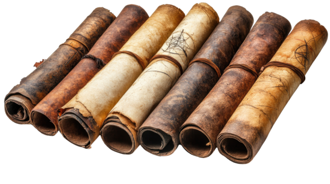 stack of old paper isolated on white background