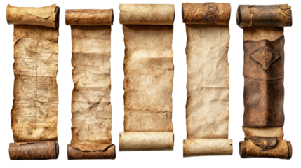 stack of old paper isolated on white background