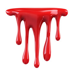 Dripping Blood: A realistic depiction of blood droplets dripping from the edge of a surface. This design can be used for medical illustrations. png, transparent background.