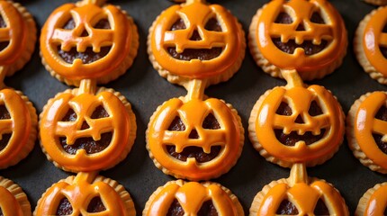 pretzels halloween  on a black background