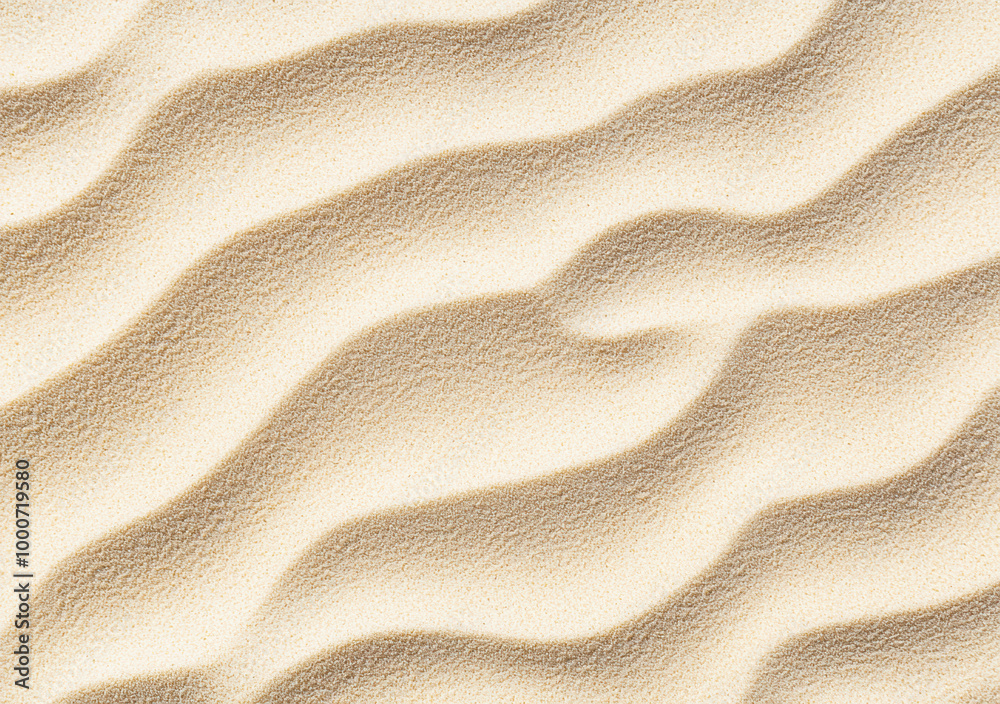 Aufkleber Aerial view of wind creating wavy pattern on sand dune background
