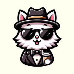 Charming cat illustration, perfect for creating playful, whimsical, and fun animal art