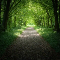 Obraz premium Lush green forest path