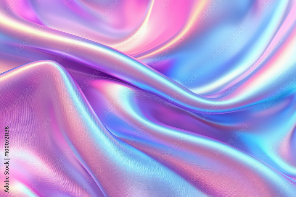 Poster smooth satin fabric flowing and forming abstract background