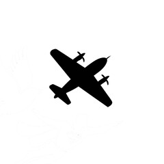 A Airplane vector silhouette