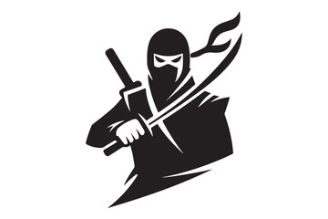 Black Ninja Silhouette Vector Graphic © Nasir
