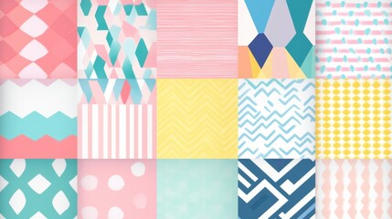 Geometric Patterns - Modern, clean geometric patterns in pastel or bold colors, perfect for backgrounds or decorative elements.