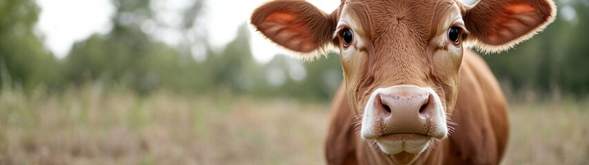 close-up portrait of a curious cow