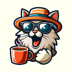 Charming cat illustration, perfect for creating playful, whimsical, and fun animal art