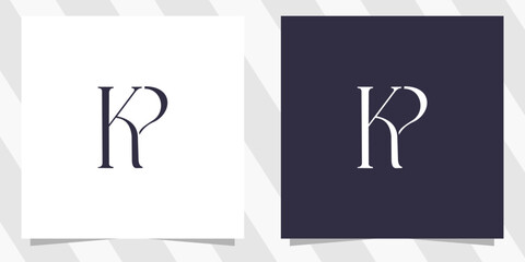 letter kp pk logo design vector