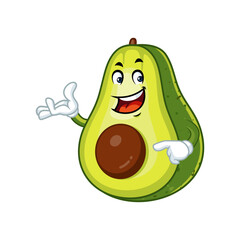 Cute Cartoon Avocado Character with a Big Smile.