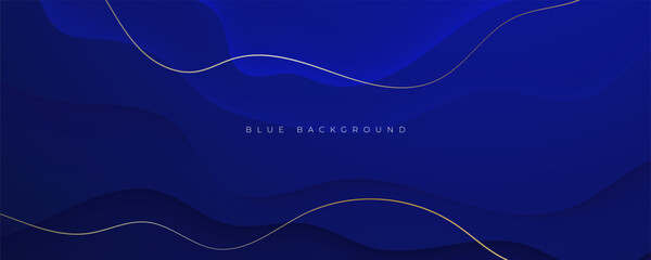 Abstract blue gradient background wavy shape design vector