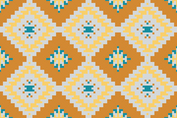 Saree Islamic Geometric Pattern Backgroundfolk Embroidery, Aztec Geometric Ornament Print. Design for Carpet, Wallpaper, Clothing, Wrapping, Fabric