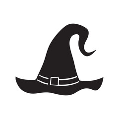 halloween hat Vector illustration in black and white - Halloween Clipart Design Sublimation
