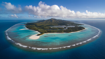 Naklejka premium Aerial View of a Tropical Island