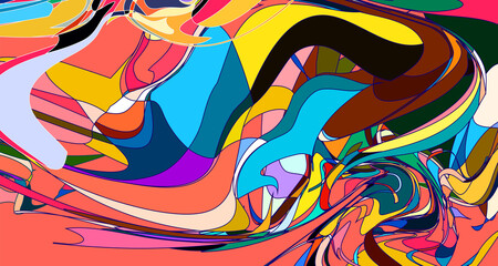 Abstract colorful background  pop art fluid psychedelic for summer music 2025