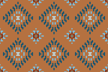 African Ikatee Patternfolk Embroidery, Aztec Geometric Ornament Print. Design for Carpet, Wallpaper, Clothing, Wrapping, Fabric